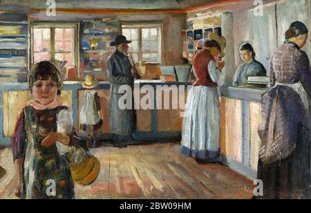 Au magasin général de Vrengen par Edvard Munch 1888. Lillehammer Art Museum en Norvège Banque D'Images