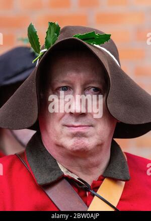 Les réacteurs à la bataille de Nantwich le jour Saint de Holly Banque D'Images