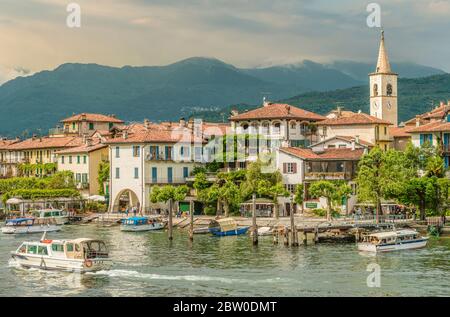 Isola dei Pescatori au Lago Maggiore, vu du lac, Piermont, Italie Banque D'Images