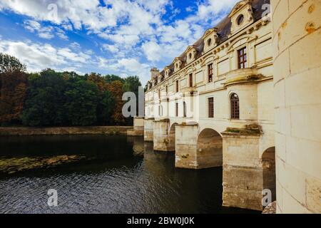 Juillet 23, 2017 le château de Chenonceau. La France. La façade du château médiéval de mesdames. Le château médiéval de royal du Château de Chenonceau et la Banque D'Images