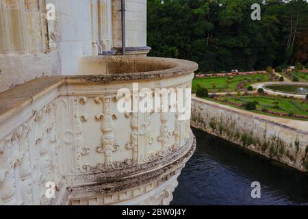 Juillet 23, 2017 le château de Chenonceau. La France. La façade du château médiéval de mesdames. Le château médiéval de royal du Château de Chenonceau et la Banque D'Images