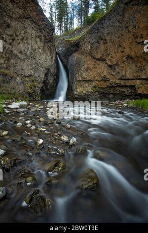 Les magnifiques chutes Hawk Creek au nord-ouest de Davenport Washington près de la rivière Spokane et de la rivière Columbia. Banque D'Images