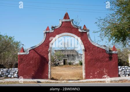 Entrée principale à Dzibilchaltun Old Hacienda Banque D'Images