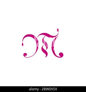 vecteur de logo de courbes géométriques abstraites de lettre mi Illustration de Vecteur