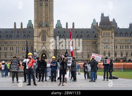 Ottawa (Ontario), Canada - le 29 septembre 2019 : groupe pro-démocratie de Hong Kong sur la colline du Parlement Banque D'Images