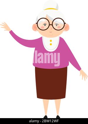 Ancienne femme isolée Illustration de Vecteur