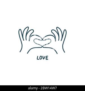 Doigts en forme de coeur. Mains faisant le coeur avec les index et les pouces. Illustration vectorielle Illustration de Vecteur