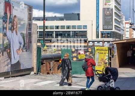 La place du marché de Turku est en cours de rénovation à Turku en Finlande Banque D'Images