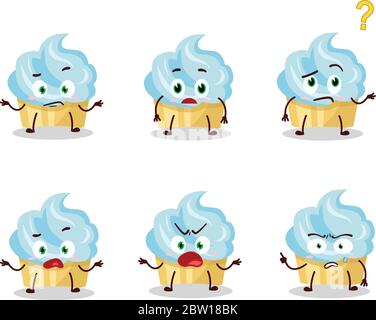 Personnage de dessin animé de gâteau à la vanille avec quelle expression Illustration de Vecteur