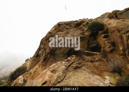 Paysage Moody. Morro Rock par une journée de roc, Californie Banque D'Images