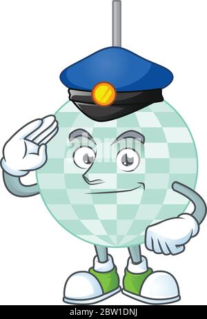 Un policier dédié de disco ball dessin dessin dessin concept Illustration de Vecteur