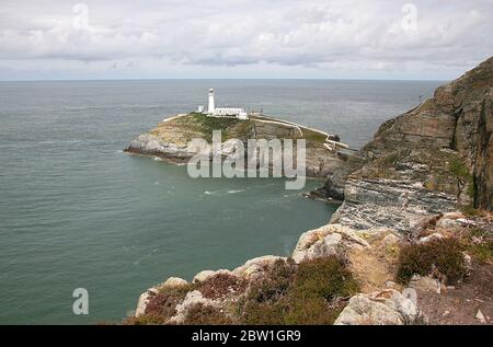 Phare de South Stack, Anglesey, pays de Galles du Nord Banque D'Images