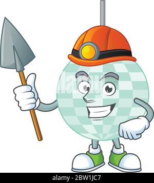 Disco ball comme un dessin de personnage de dessin animé mineur Illustration de Vecteur