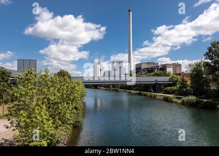 Usine de cogénération Steag à Herne-Baukau, sur le canal Rhin-Herne Banque D'Images