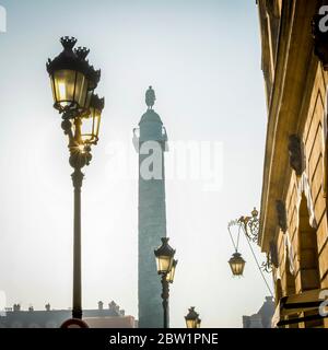 Colonne Vendôme, place Vendome, Paris, France Banque D'Images