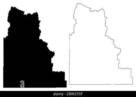 Camas County, Idaho (comté des États-Unis, États-Unis d'Amérique, États-Unis, États-Unis, États-Unis) carte illustration vectorielle, scribble sketch carte Camas Illustration de Vecteur