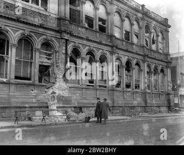 Scarborough Grand Hotel après Air RAID 1914-1918 Banque D'Images