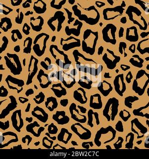 Orange taches brillantes motif Safari, peau de tigre fourrure imprimé orange sans couture fond, animal sauvage africain. Motif tigre du Bengale en fourrure, motif jungle abstrait Illustration de Vecteur