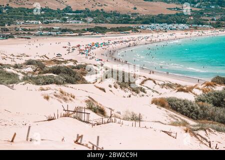 Paysage impressionnant de la nature de la côte de Cadix en Andalousie, Espagne Banque D'Images