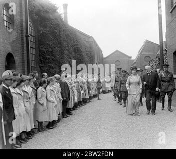 Visite royale à Bedford. 27 juin 1918. Banque D'Images