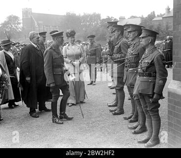 Visite royale à Bedford. 27 juin 1918. Banque D'Images