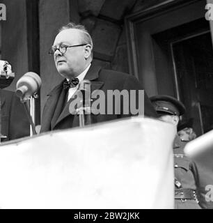 M. Winston Churchill prononcera un discours de recrutement à la Maison de l'Armée territoriale le 24 avril 1939 Banque D'Images