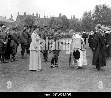 Visite royale à Bedford. 27 juin 1918. Banque D'Images