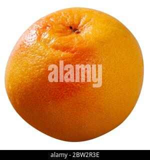 Gros plan sur du pomelo rose entier juteux frais. Isolé sur fond blanc Banque D'Images
