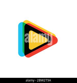 modèle de design de logo de média de jeu coloré. design de symbole de symbole de jeu de triangle Illustration de Vecteur