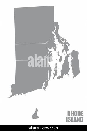 Carte du comté de Rhode Island Illustration de Vecteur