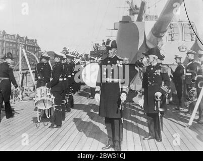 Le Prince de Galles arrive à Copenhague . 1932 Banque D'Images