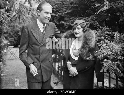 Prince et Princesse des Asturies . 8 juin 1933 Banque D'Images