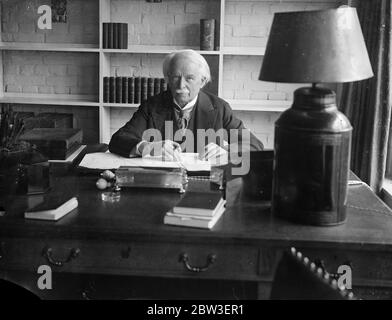 David Lloyd George à son bureau . 17 janvier 1935 Banque D'Images