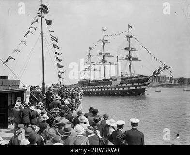 Prix du HMS Worcester , navire de formation du Thames Nautical Training College de Greenhithe , Kent . Août 1935 Banque D'Images