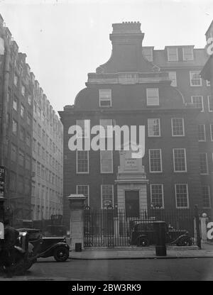 Les principales affaires de la Conférence navale seront traitées à Clarence House , Westminster . Clarence House , Matthew Parker Street , Westminster . 28 novembre 1935 Banque D'Images