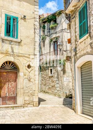 Vieux village de montagne italien de Cusano mutri. Campanie Benevento Italia. Banque D'Images