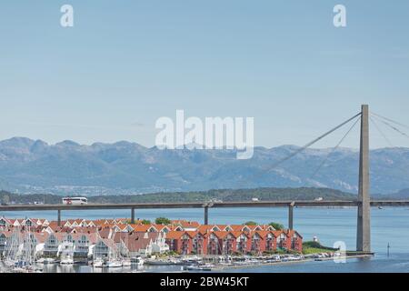 STAVANGER, NORVÈGE - 01 JUIN 2017 : vue aérienne de Stavanger en Norvège. Une des plus belles villes de Scandinavie et la capitale pétrolière du pays Banque D'Images