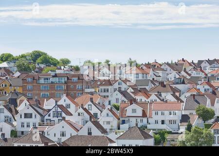 STAVANGER, NORVÈGE - 01 JUIN 2017 : vue aérienne de Stavanger en Norvège. Une des plus belles villes de Scandinavie et la capitale pétrolière du pays Banque D'Images