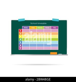 calendrier scolaire sur illustration vectorielle de tableau vert Illustration de Vecteur