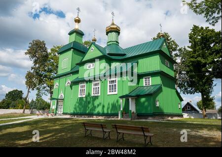 Église orthodoxe Saint Michael Archange, Trześcianka Gmina Narew, dans le comté de Hajnówka, Podlaskie Voivodeship, dans le nord-est de la Pologne Banque D'Images