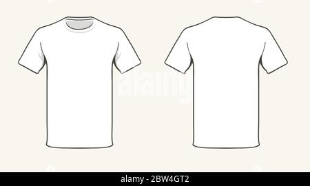 T-shirt blanc modèle. Facile de changer de couleur solide Illustration de Vecteur