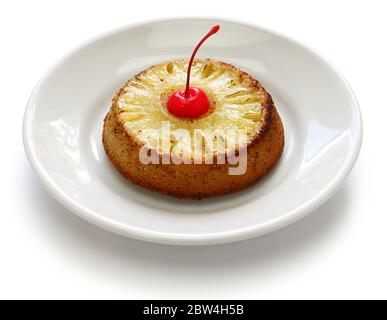 gâteau à l'envers à l'ananas maison Banque D'Images