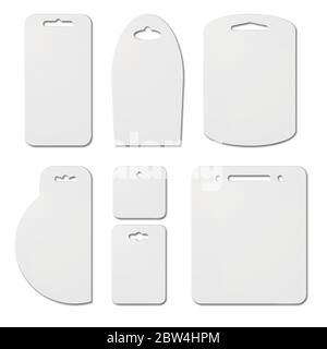 Jeu d'étiquettes blanches vierges ou de cartons blisters Illustration de Vecteur