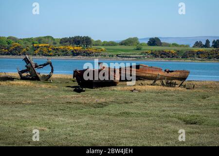 Épaves de navires sur la rivière Wyre Banque D'Images