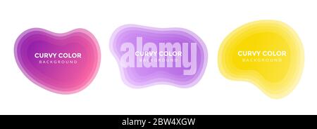 Ensemble de 3 blob de flou abstrait liquide moderne. Illustration de Vecteur