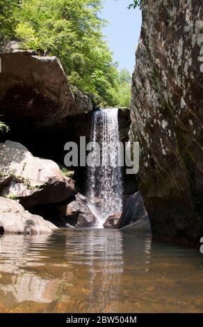 L'eau coule au-dessus des chutes Eagle près de Corbin, Kentucky. Banque D'Images