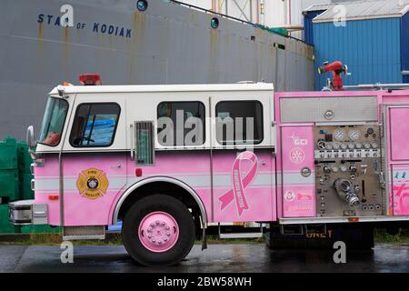 Camion de pompiers, Kodiak, Alaska, États-Unis Banque D'Images