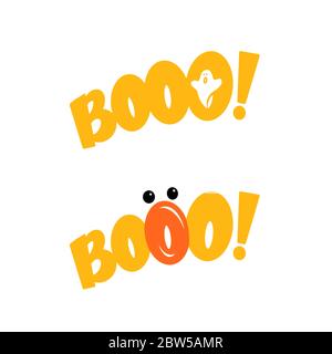 Scream Booo, icône imprimable pour halloween. Illustration de Vecteur