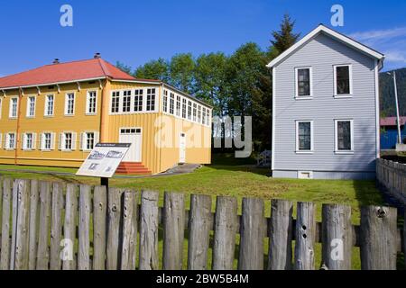 Russian Bishop's House & Old School, parc historique national de Sitka, île Baranof, Sitka, Alaska du Sud-est, États-Unis Banque D'Images