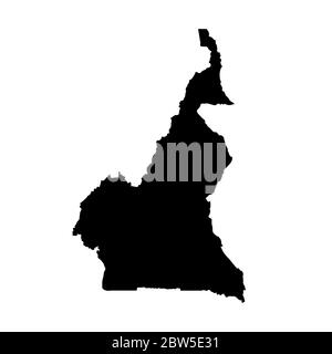 Carte vectorielle Cameroun. Illustration de vecteur isolé. Noir sur fond blanc. Illustration de l'EPS 10. Illustration de Vecteur